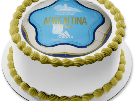 Argentina National Football Team Soccer Ball Edible Cake Topper Image ABPID20623 on Sale