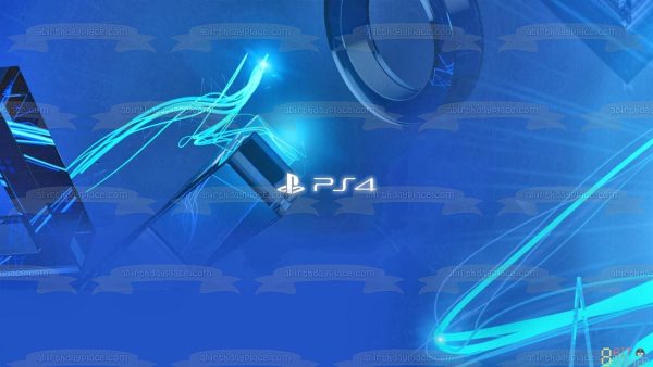 PS4 Logo with a Blue Background Edible Cake Topper Image ABPID07975 Sale