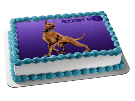 Scooby-Doo Purple Background Edible Cake Topper Image ABPID08506 Discount