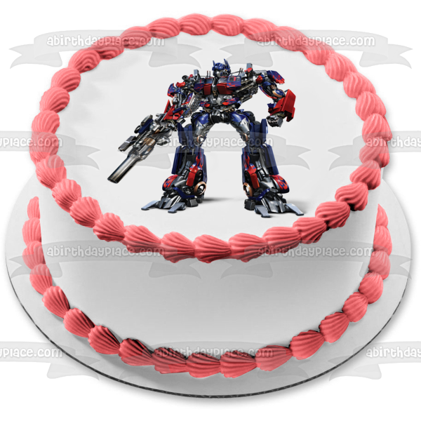 Transformers Optimus Prime and His Ion Blaster Edible Cake Topper Image ABPID06128 on Sale