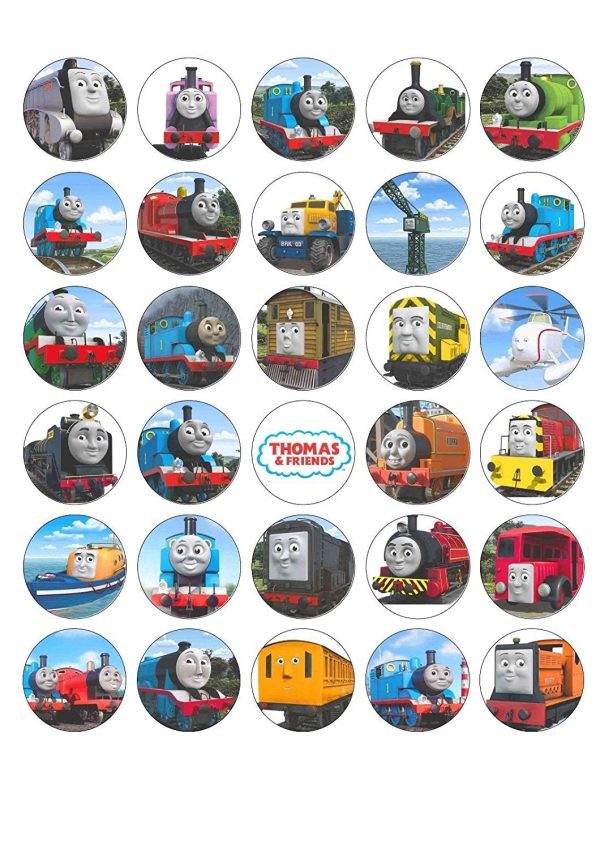 Thomas and Friends Henry Harold James Edward Emily Percy Toby Cranky and Iron Bert Edible Cupcake Topper Images ABPID07675 For Sale