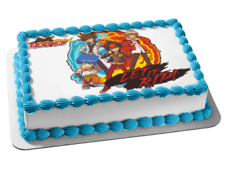 Beyblade Shogun Steel Let It Rip! With Various Characters Edible Cake Topper Image ABPID04751 Online