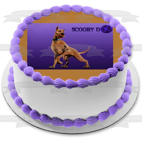 Scooby-Doo Purple Background Edible Cake Topper Image ABPID08506 Discount