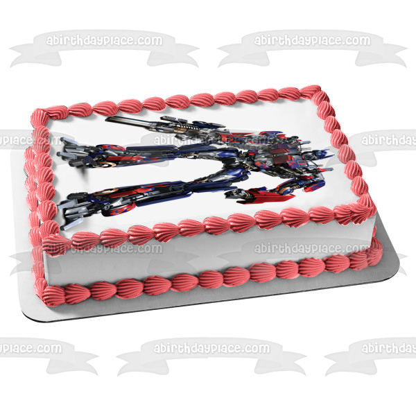 Transformers Optimus Prime and His Ion Blaster Edible Cake Topper Image ABPID06128 on Sale