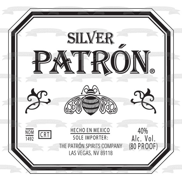 Silver Patrón Tequila the Patron Spirits Company Las Vegas Nevada Edible Cake Topper Image ABPID09190 For Discount