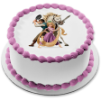 Tangled Rapunzel Flynn Rider Maximus Sword and a Frying Pan Edible Cake Topper Image ABPID06175 Supply