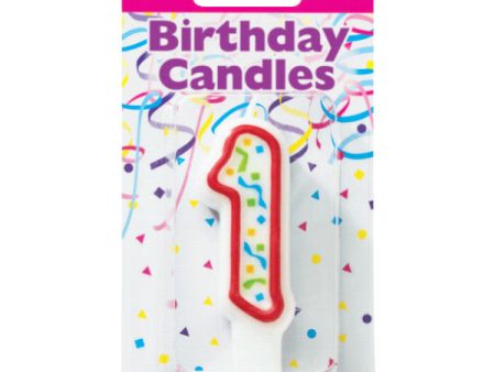 1 Party Red Numeral Candle Online