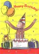 Curious George Happy Birthday Cake Hat Balloons Presents Edible Cake Topper Image ABPID08340 Cheap