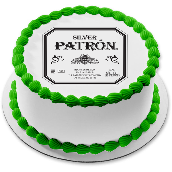 Silver Patrón Tequila the Patron Spirits Company Las Vegas Nevada Edible Cake Topper Image ABPID09190 For Discount