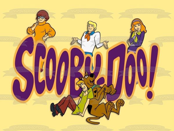 Scooby-Doo Logo Shaggy Velma Fred Daphne Edible Cake Topper Image ABPID08446 on Sale