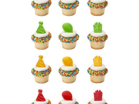 Happy Birthday Icons Cupcake Rings Cheap