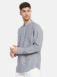 Vertical Stripes Mandarin Collar Kurta on Sale