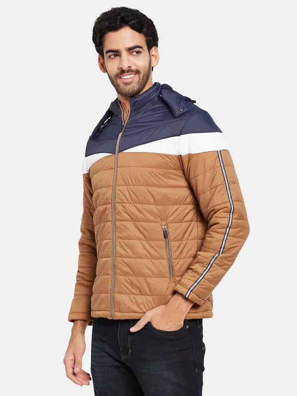 Mettle Men Brown Colourblocked Woven Jacket Hot on Sale