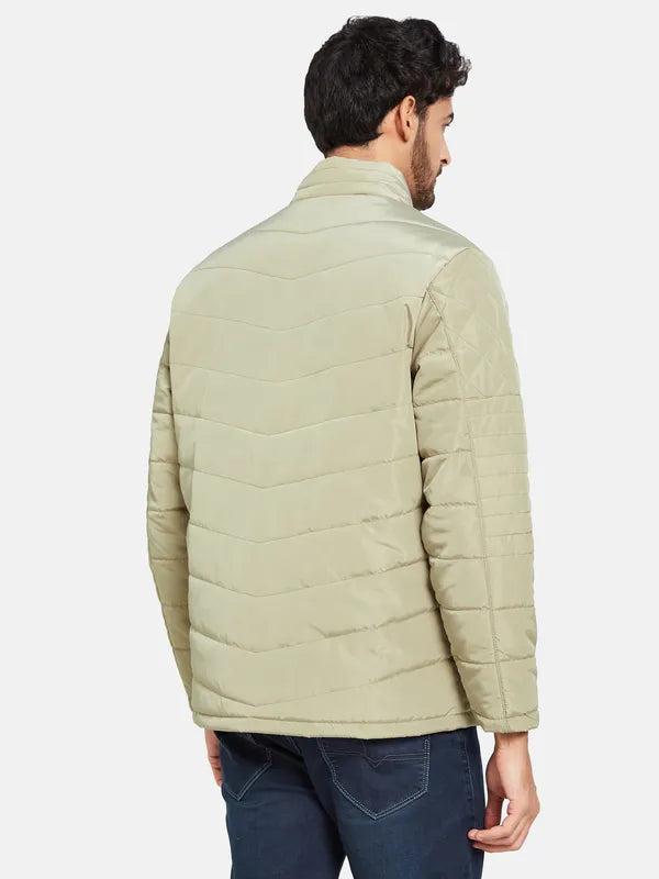 Mettle Men Beige Woven Jacket For Sale