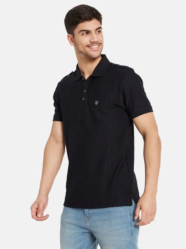 Vertical Rib Polo T-Shirt Online