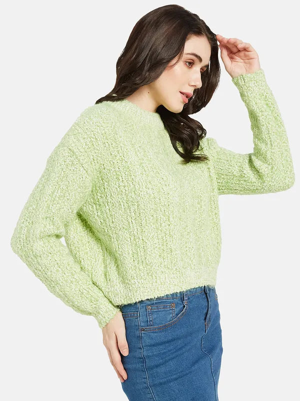 Mettle Women Green Cable Knit Pullover For Sale