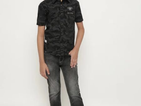 Octave Boys Camouflage Printed Cotton Casual Shirt For Discount