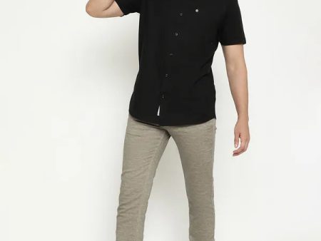 Mettle Mandarin Collar Short Sleeves Cotton Casual Shirt Supply