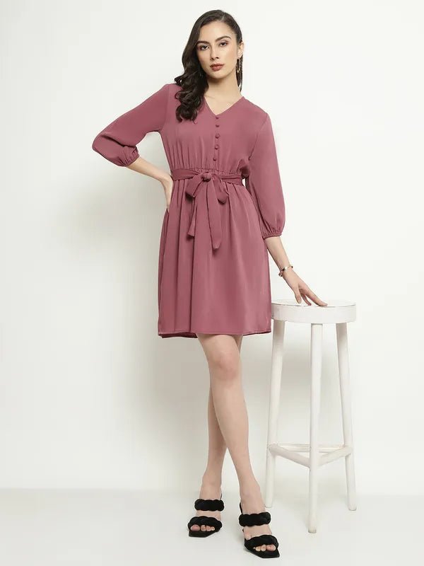 Mettle V-Neck Fit Flare Dress Fashion