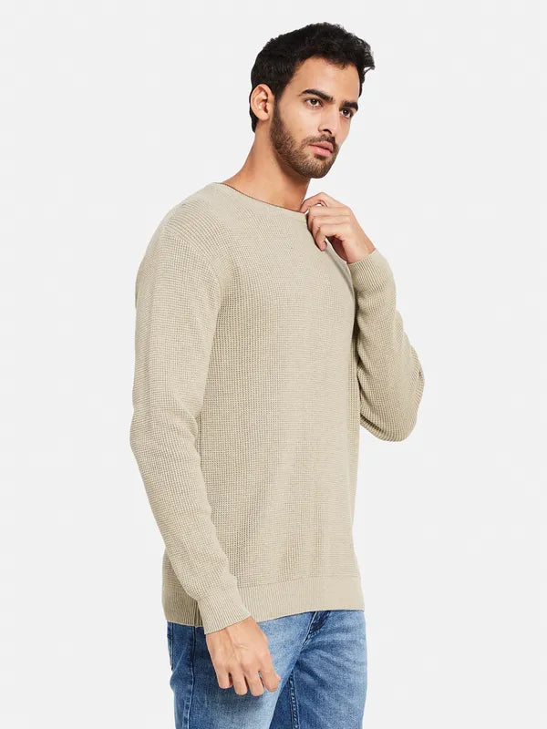 Self Design Round Neck Cotton Pullover Online Sale