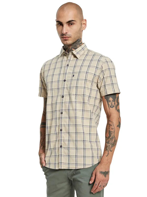 Mettle Checked Short Sleeve Cotton Casual Shirt Fashion