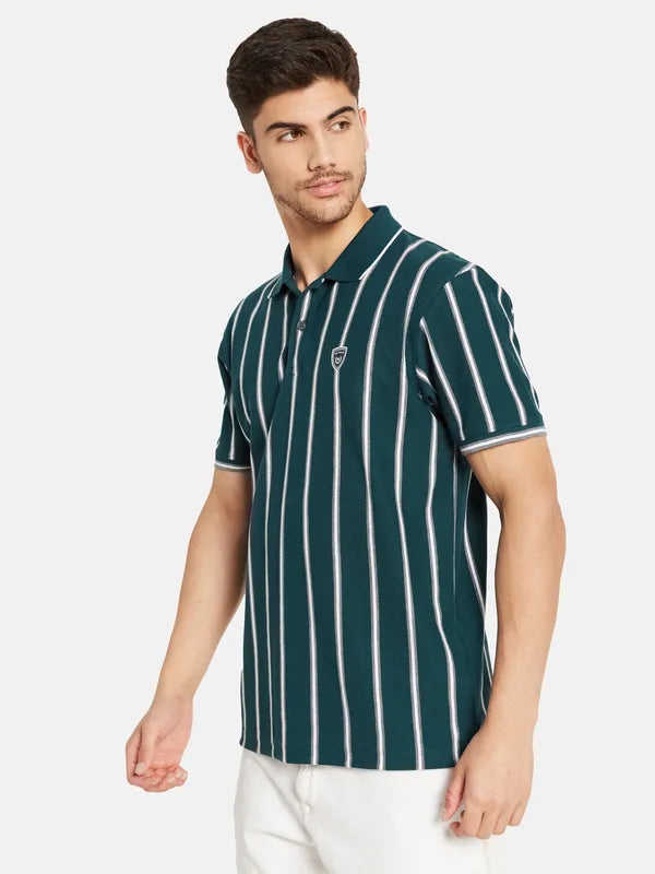 Vertical Stripes Print Polo T- Shirt Online now