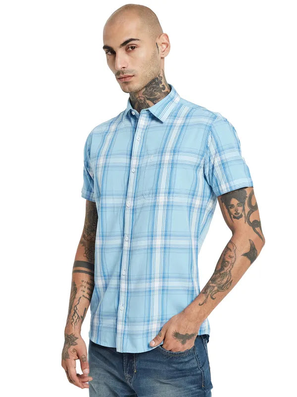 Mettle Tartan Checks Opaque Checked Cotton Casual Shirt For Cheap