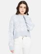 Mettle Women Blue  White Floral Printed Pullover Supply