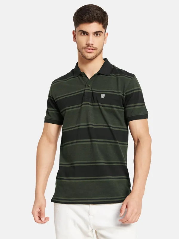 Stripes Print Polo T-Shirt Online Hot Sale