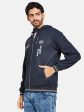 Octave Men Navy Blue Printed Hooded Sweatshirt Supply