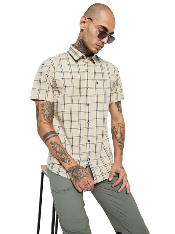 Mettle Checked Short Sleeve Cotton Casual Shirt Fashion