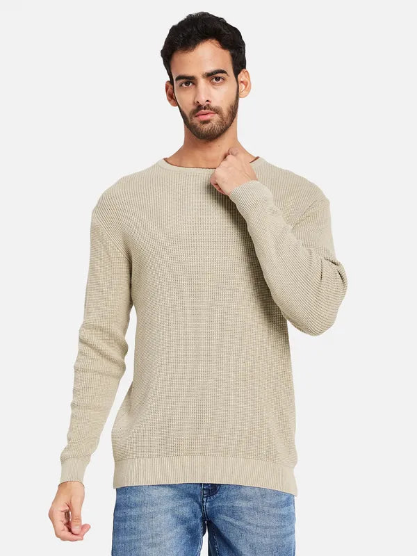 Self Design Round Neck Cotton Pullover Online Sale