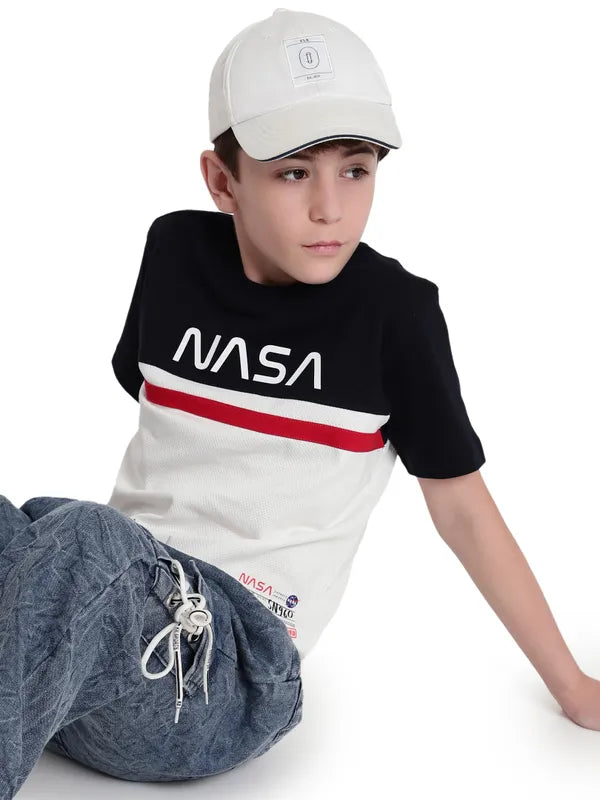 Octave Boys Colourblocked  Nautical Round Neck Cotton T-Shirt Hot on Sale