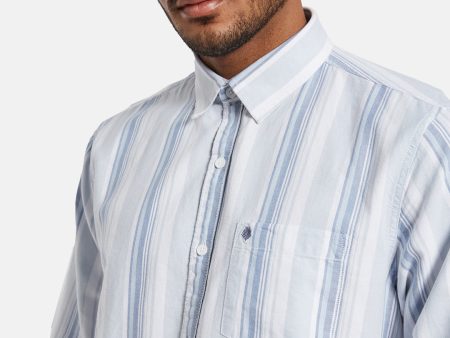 METTLE Men Multi Stripes Opaque Striped Casual Shirt Online now