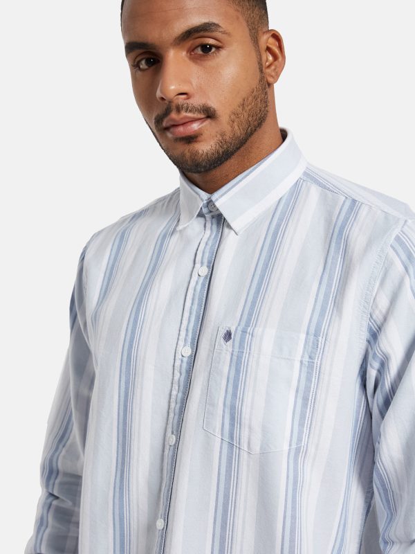 METTLE Men Multi Stripes Opaque Striped Casual Shirt Online now