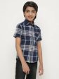 Octave Boys Blue Tartan Checks Opaque Checked Casual Shirt Online now