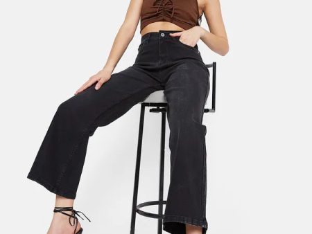 Mettle Women Wide Leg Stretchable Cotton Jeans Online now