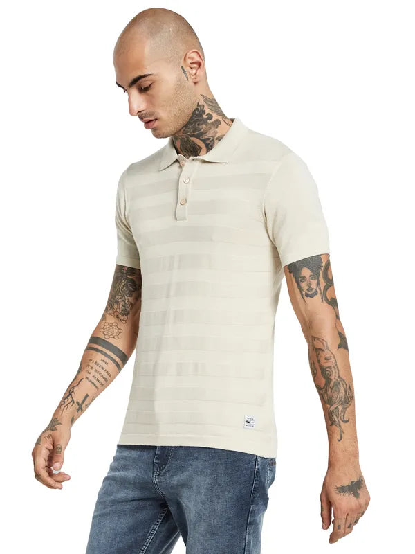 Mettle Polo Collar Regular Sleeves Cotton Regular Fit Casual T-Shirt For Cheap