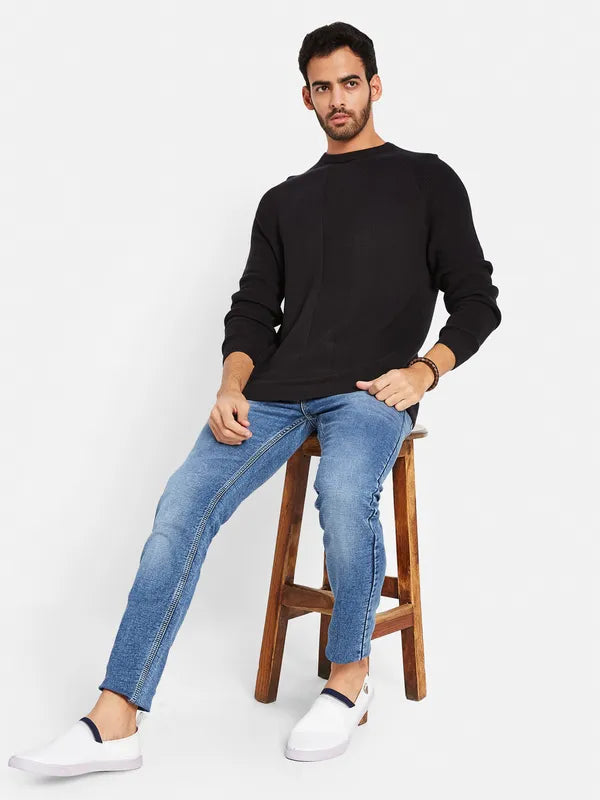 Ribbed Long Sleeves Cotton Pullover For Cheap