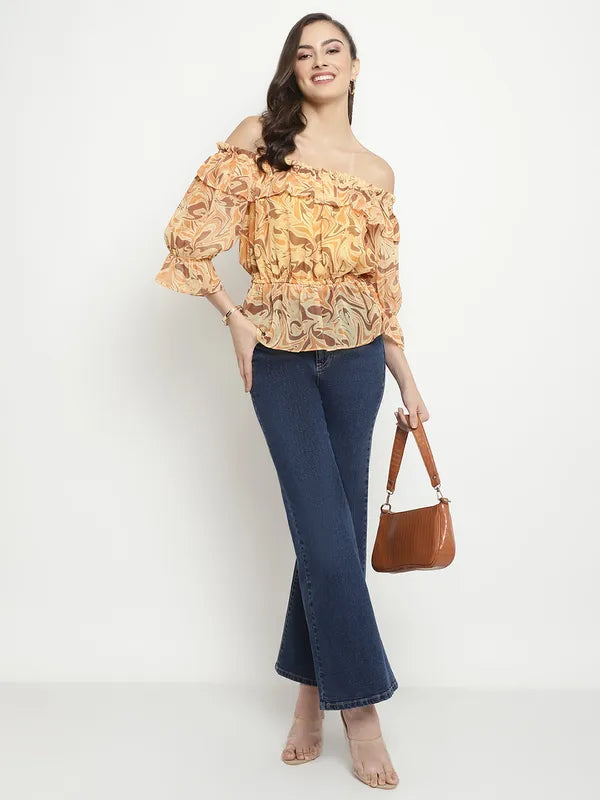 Mettle Abstract Printed Off-Shoulder Bardot Top Online