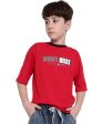 Octave Boys Typography Printed Round Neck Cotton T-Shirt Hot on Sale