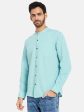 Mettle Men Blue Opaque Casual Shirt For Sale