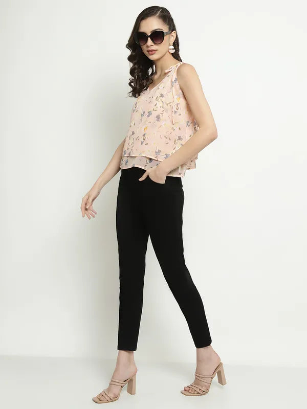 Mettle V-Neck Floral Print Top Online now