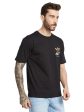 Octave Men Printed Drop-Shoulder Sleeves Applique T-Shirt For Sale