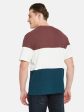 Octave Round Neck Short Sleeves Colourblocked Regular Fit Cotton T-Shirt Online Sale