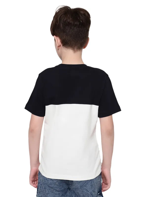 Octave Boys Colourblocked  Nautical Round Neck Cotton T-Shirt Hot on Sale