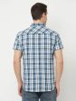 Mettle Men White Tartan Checks Checked Casual Shirt Discount