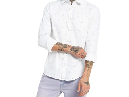 Mettle Conversational Printed Spread Collar Opaque Casual Shirt Fashion