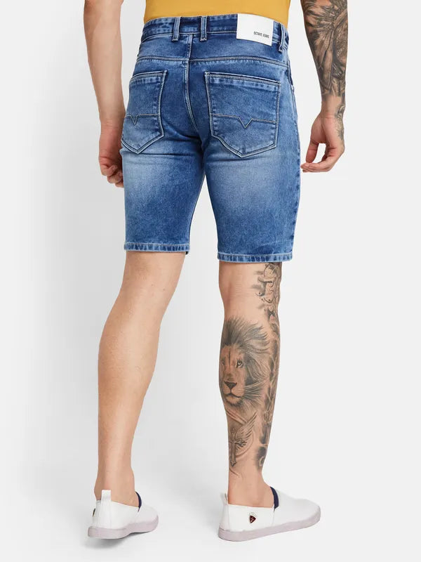 Octave Men Washed Cotton Denim Shorts For Sale