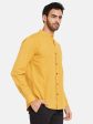 Mettle Men Yellow Opaque Casual Shirt For Sale